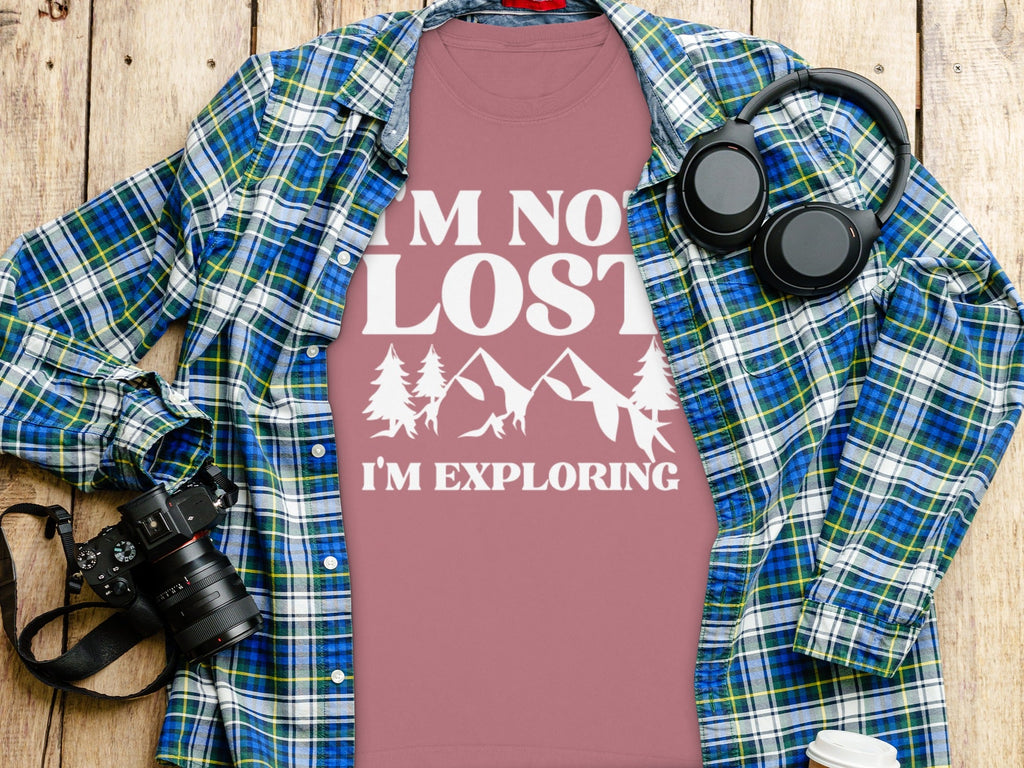I'm Not Lost I'm Exploring Mountain Print Long Sleeve T-Shirt