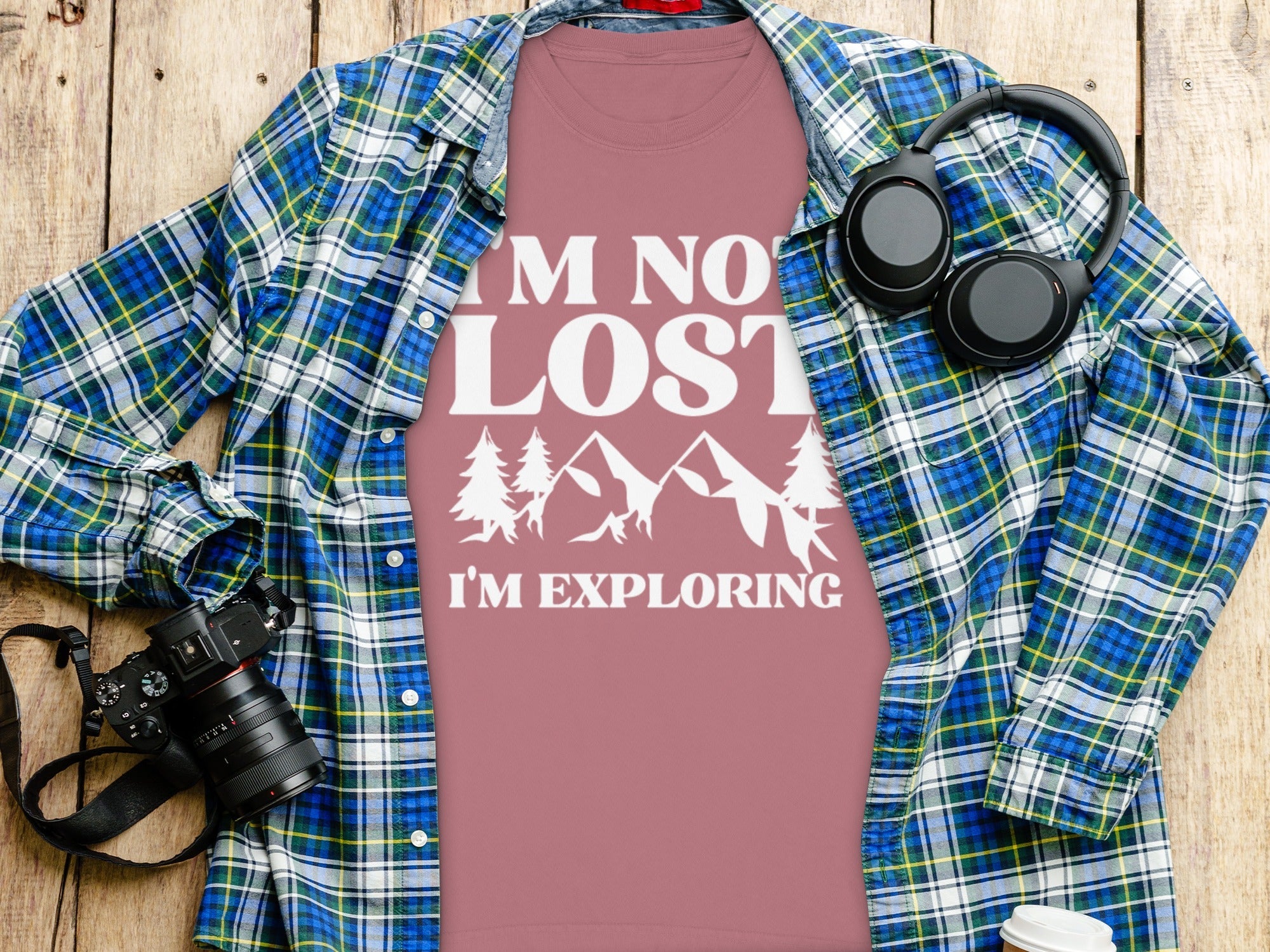 I'm Not Lost I'm Exploring Mountain Print Long Sleeve T-Shirt