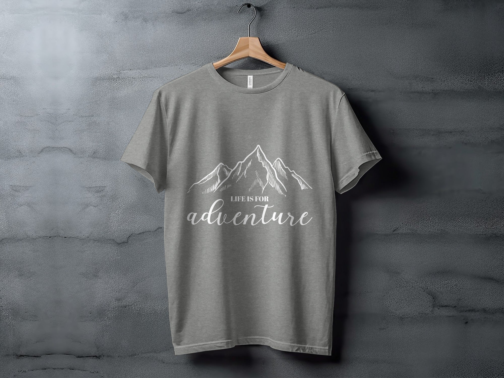 Life Is For Adventure Mountains Graphic Illustration T-Shirt