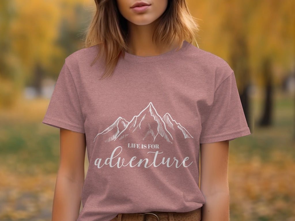 Life Is For Adventure Mountains Graphic Illustration T-Shirt