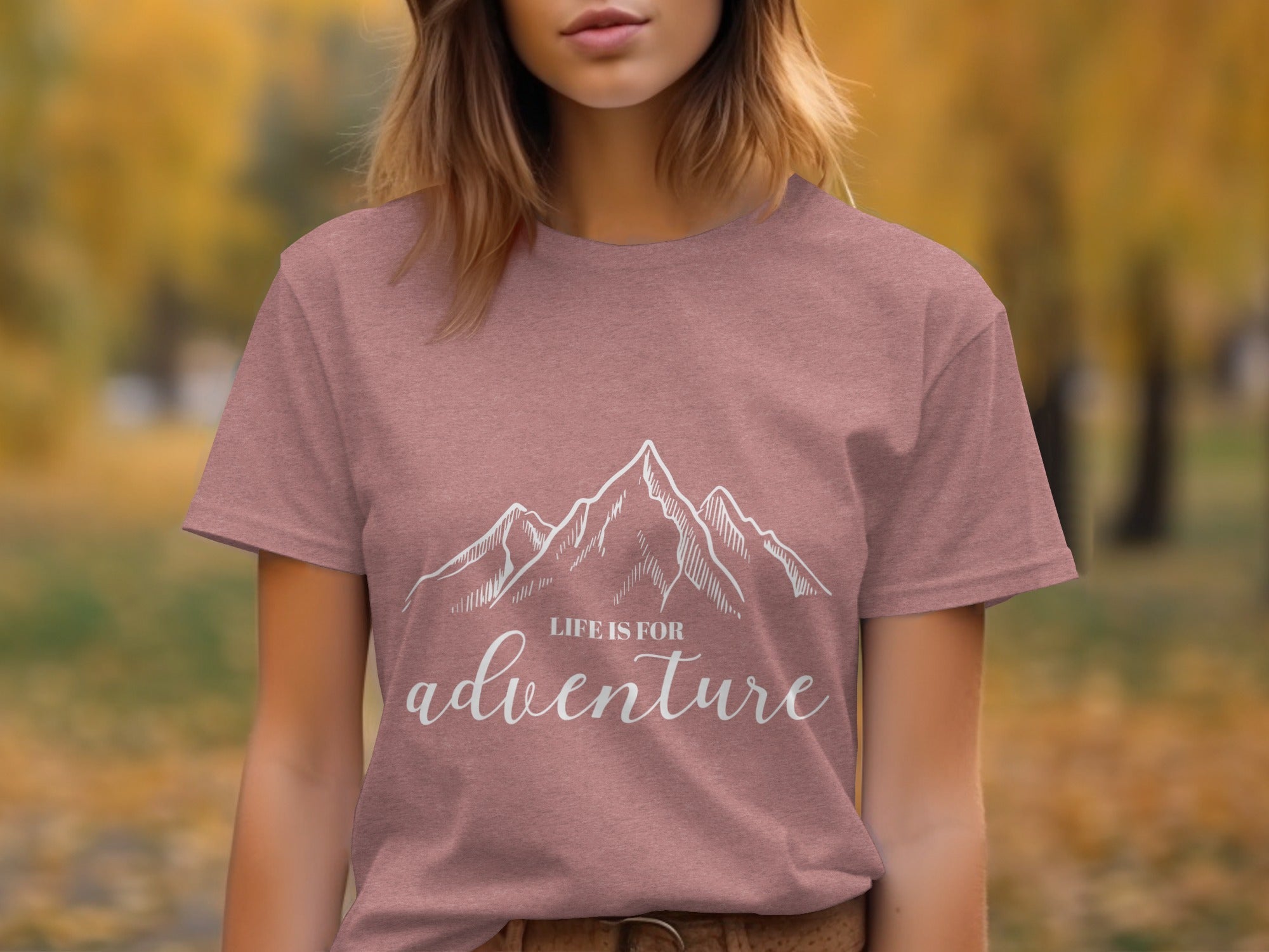 Life Is For Adventure Mountains Graphic Illustration T-Shirt