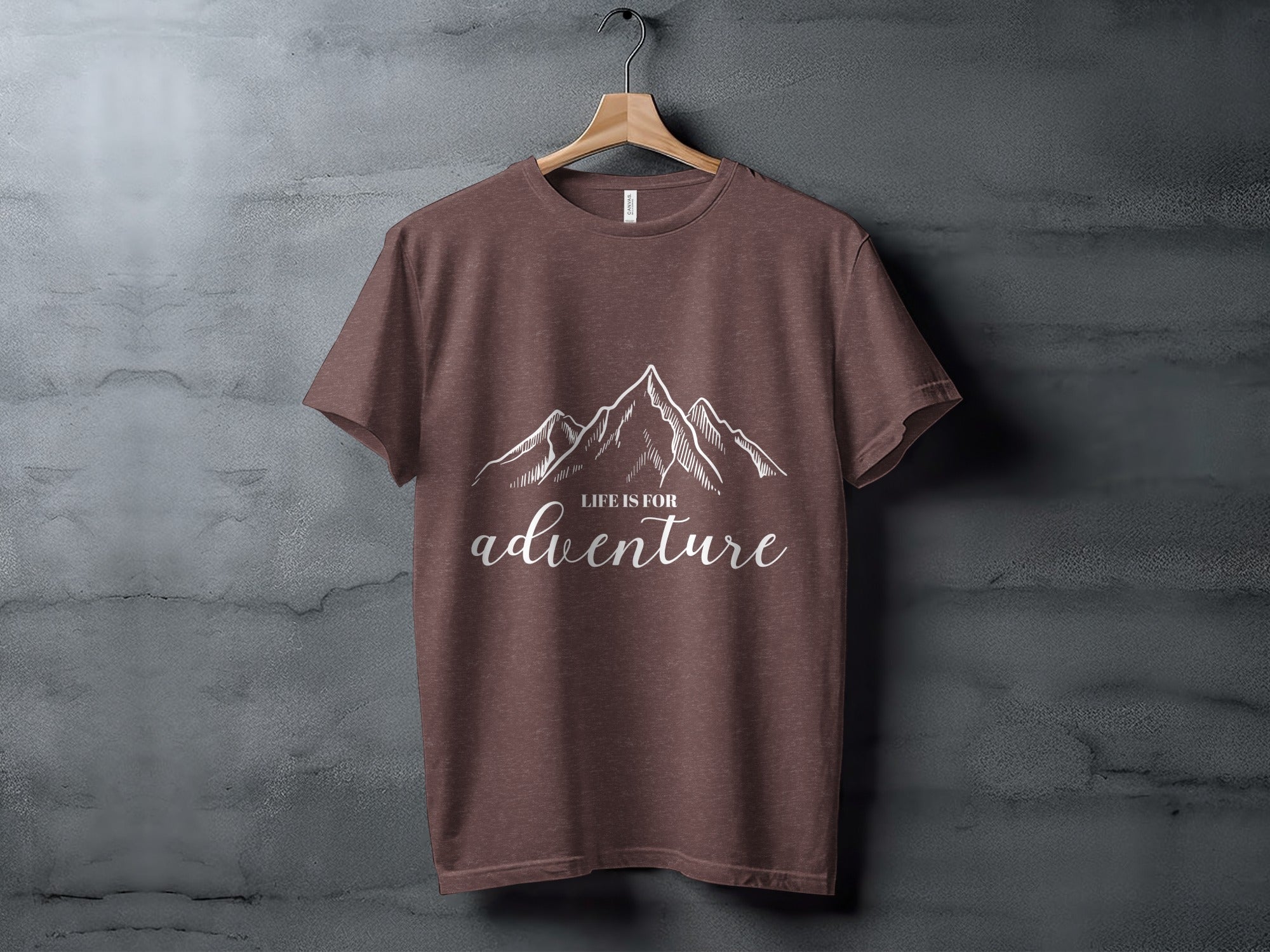 Life Is For Adventure Mountains Graphic Illustration T-Shirt