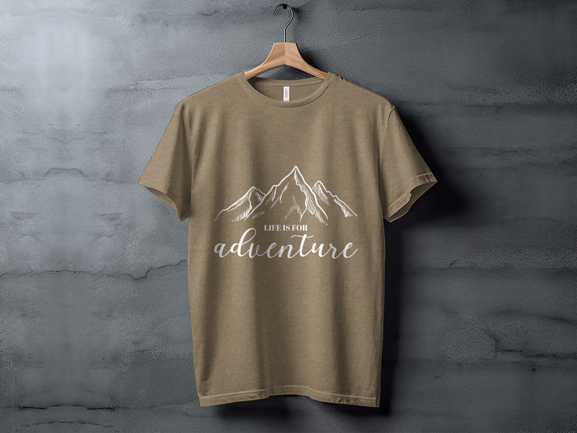 Life Is For Adventure Mountains Graphic Illustration T-Shirt