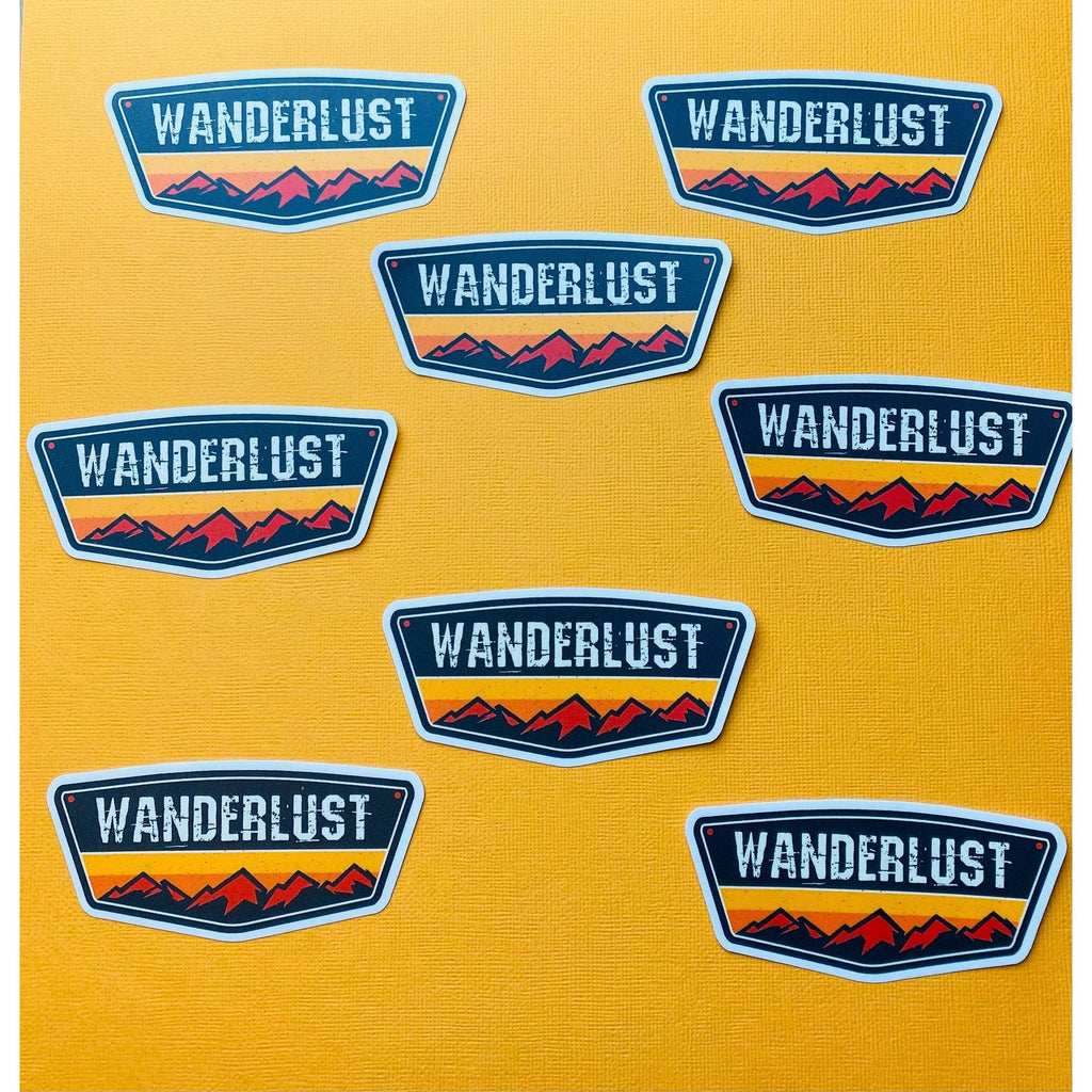Wanderlust Sticker for Hikers Hiking Camping Outdoor Life Mountains Wilderness Living