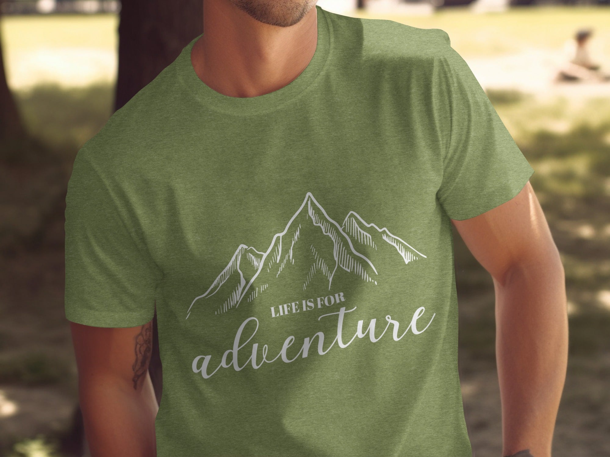 Life Is For Adventure Mountains Graphic Illustration T-Shirt