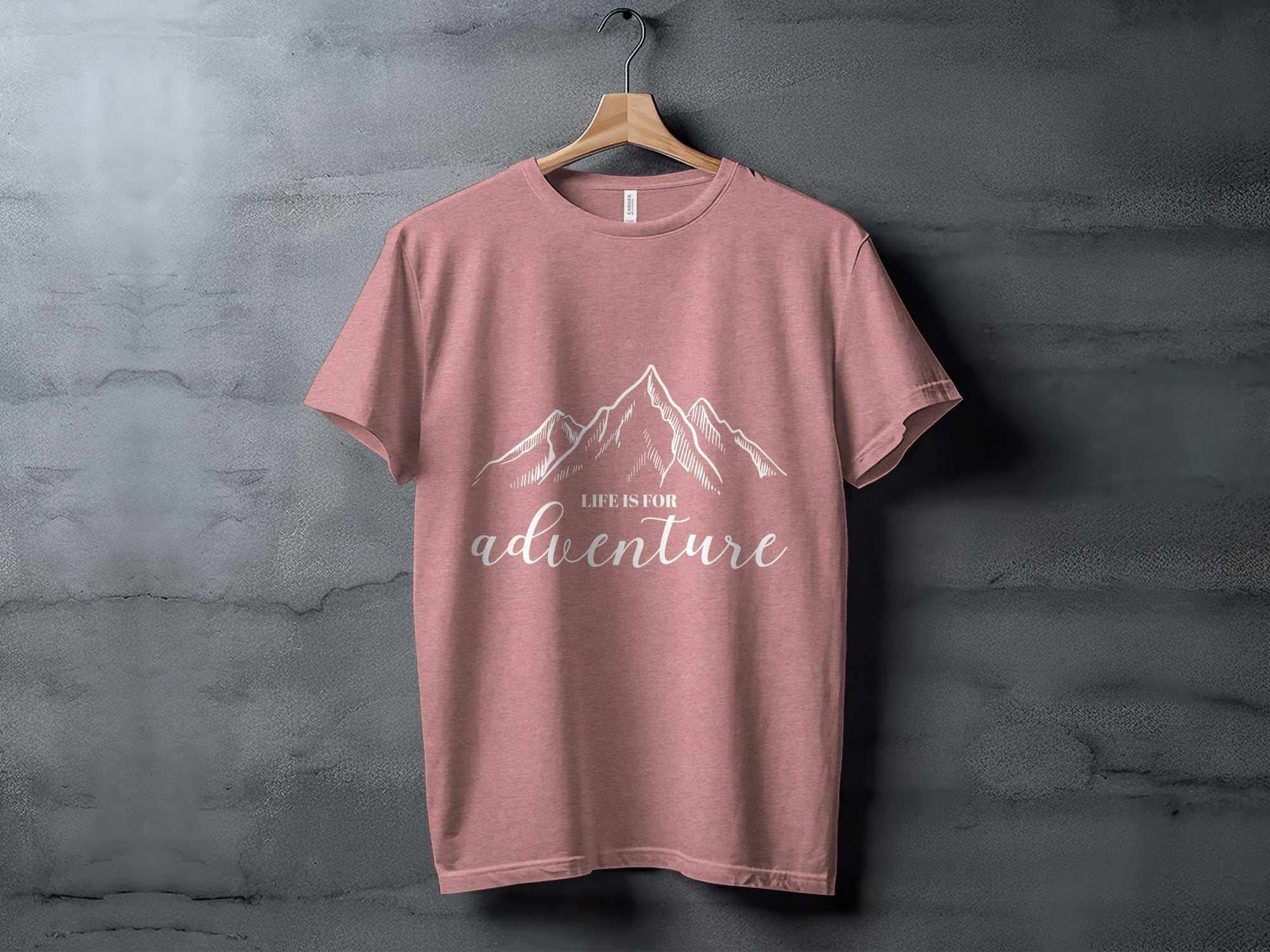 Life Is For Adventure Mountains Graphic Illustration T-Shirt