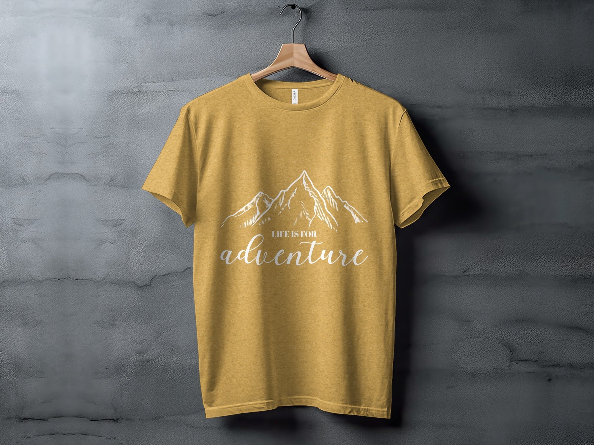 Life Is For Adventure Mountains Graphic Illustration T-Shirt
