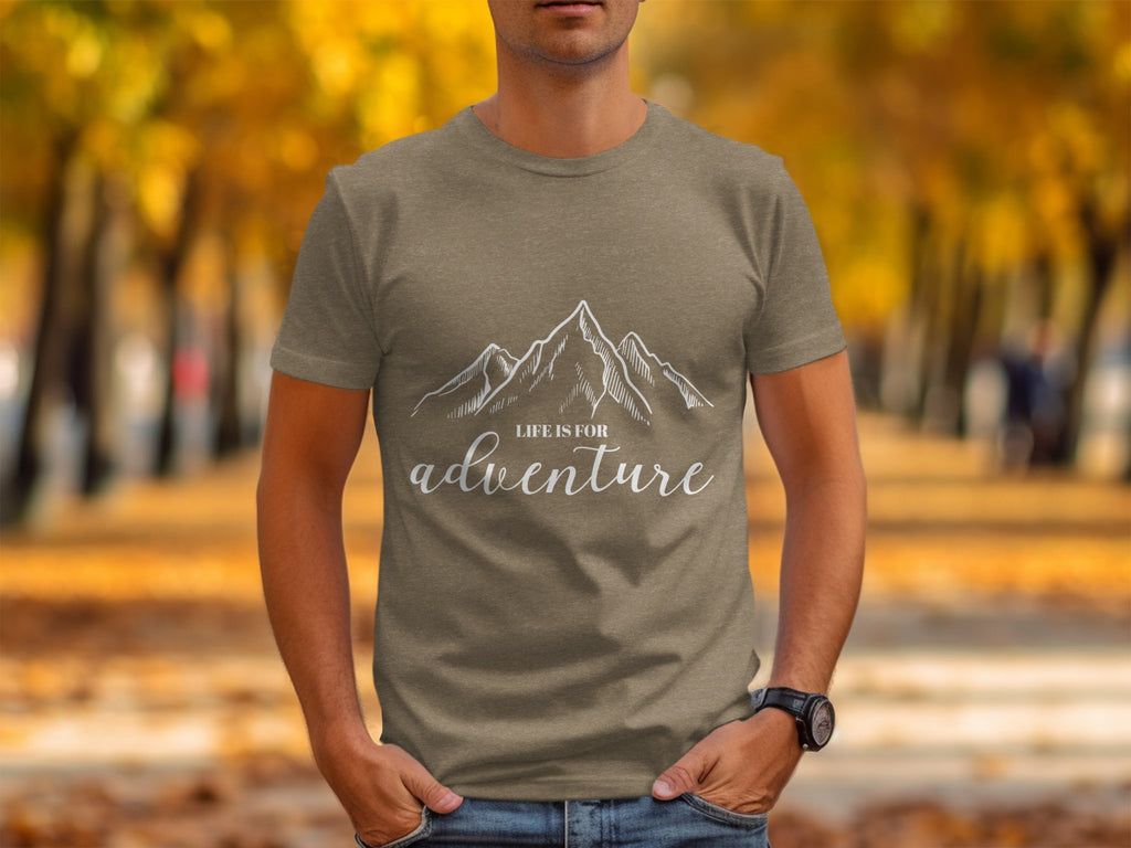 Life Is For Adventure Mountains Graphic Illustration T-Shirt