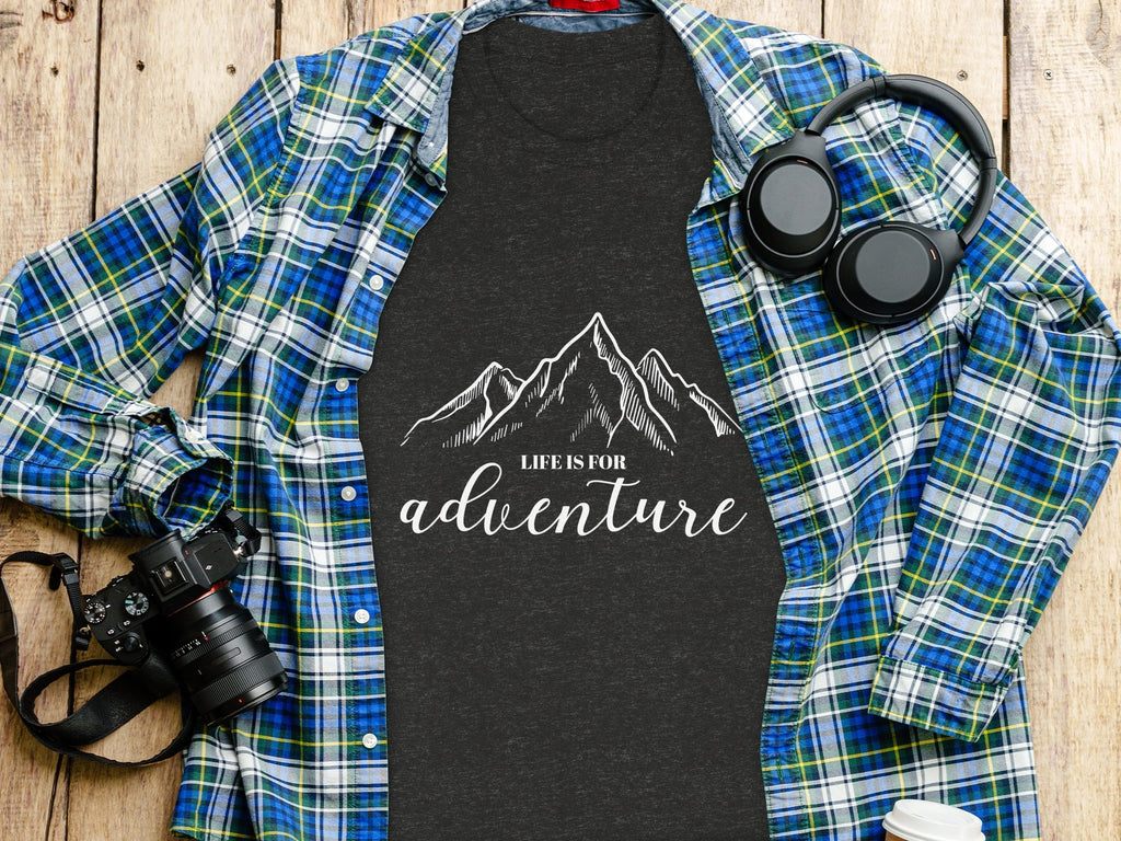 Life Is For Adventure Mountains Graphic Illustration T-Shirt
