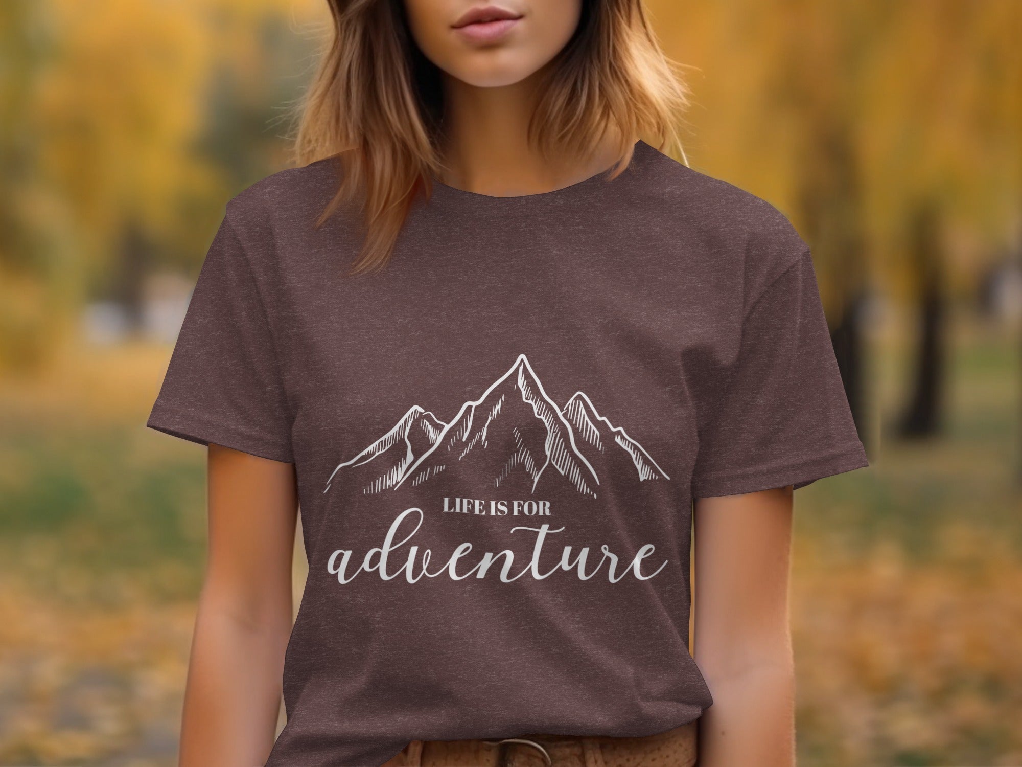 Life Is For Adventure Mountains Graphic Illustration T-Shirt
