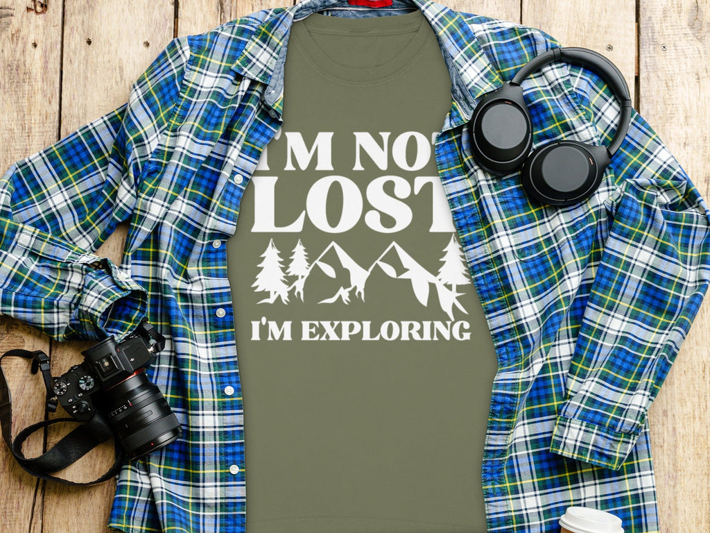 I'm Not Lost I'm Exploring Mountain Print Long Sleeve T-Shirt