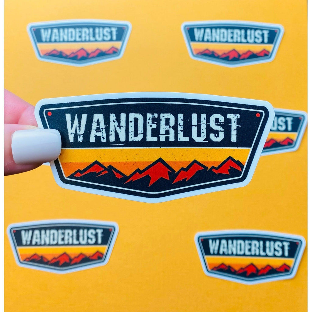 Wanderlust Sticker for Hikers Hiking Camping Outdoor Life Mountains Wilderness Living
