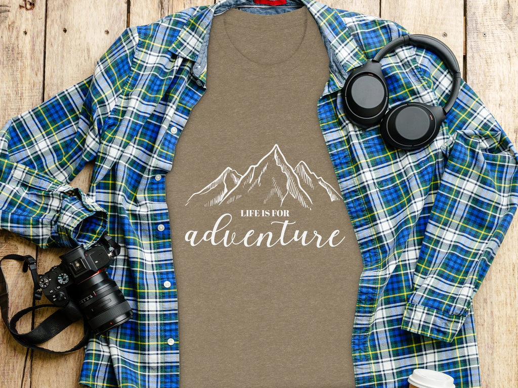 Life Is For Adventure Mountains Graphic Illustration T-Shirt