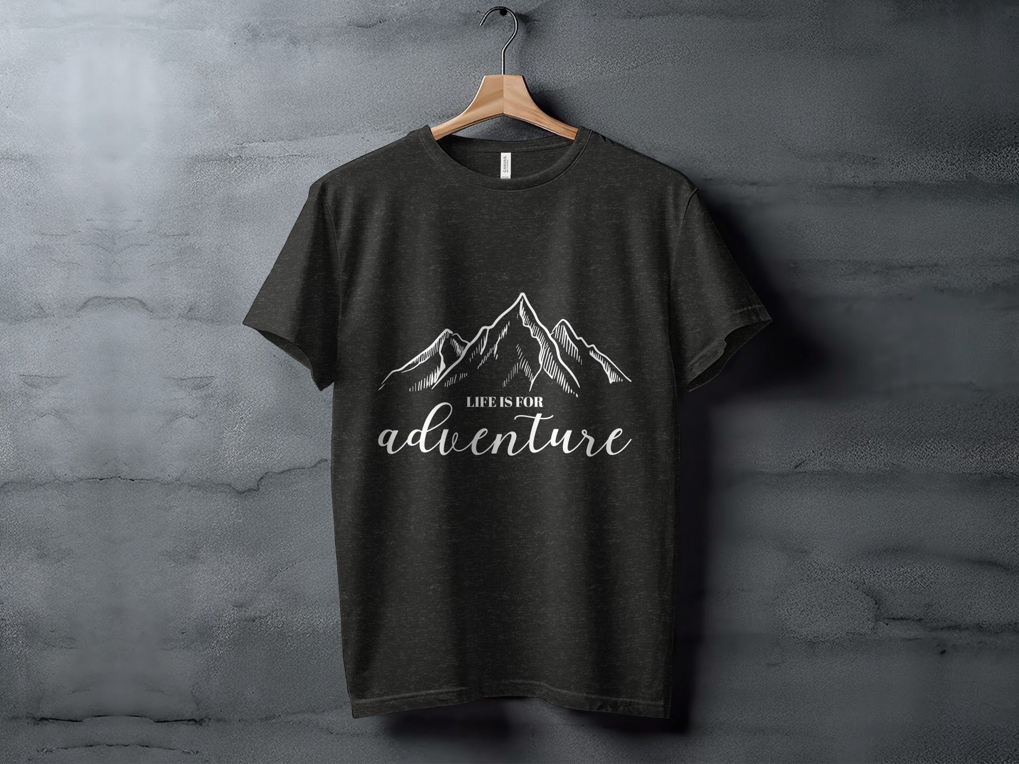Life Is For Adventure Mountains Graphic Illustration T-Shirt