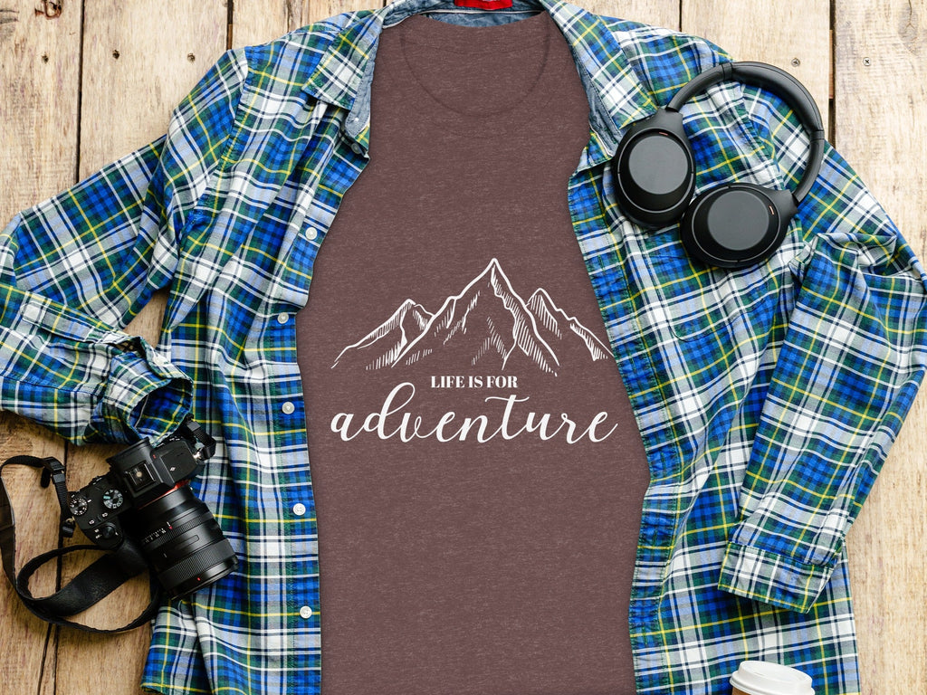 Life Is For Adventure Mountains Graphic Illustration T-Shirt