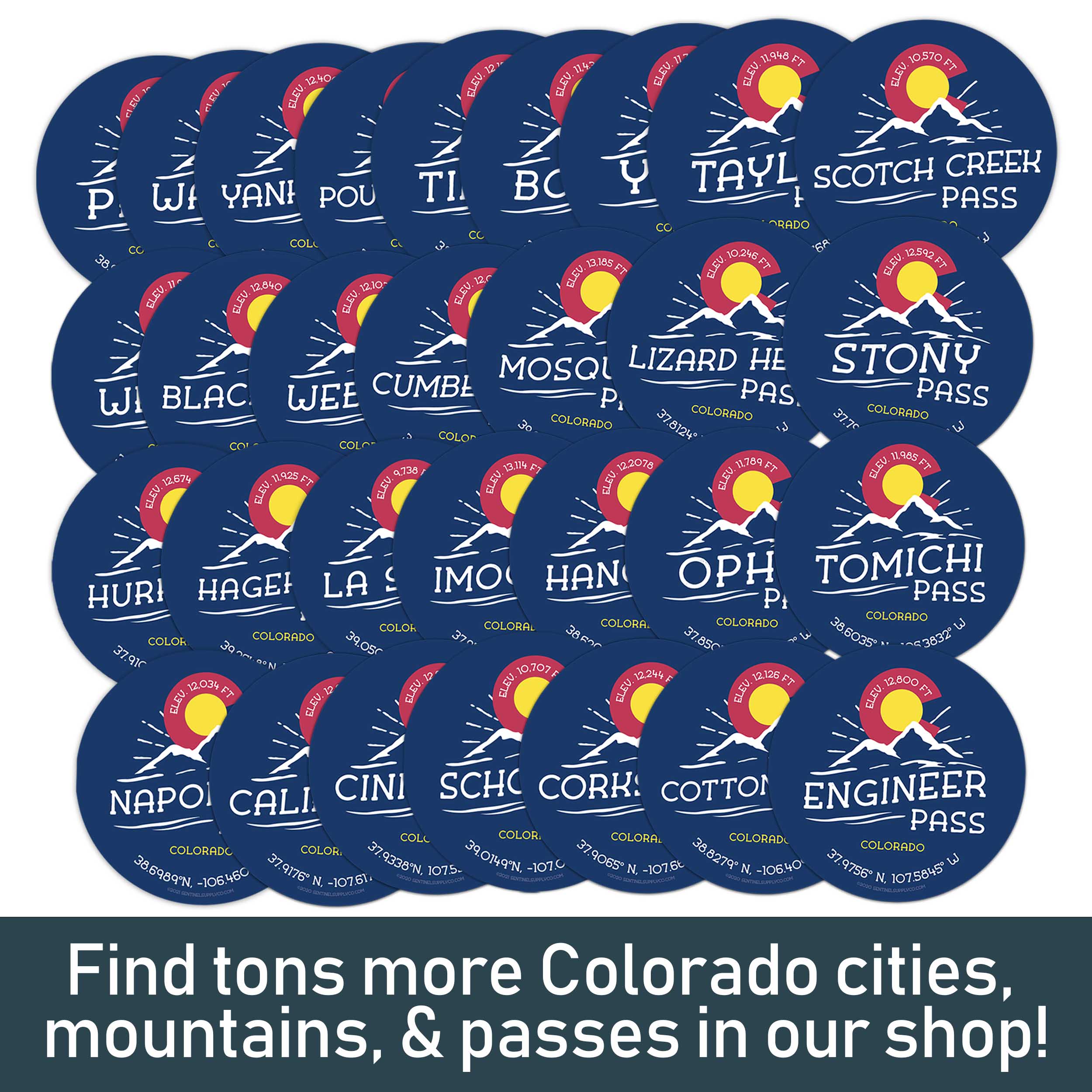 Cinnamon Pass Colorado Stickers