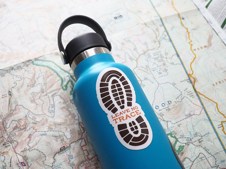 Leave No Trace Hiking Boot Print Sticker