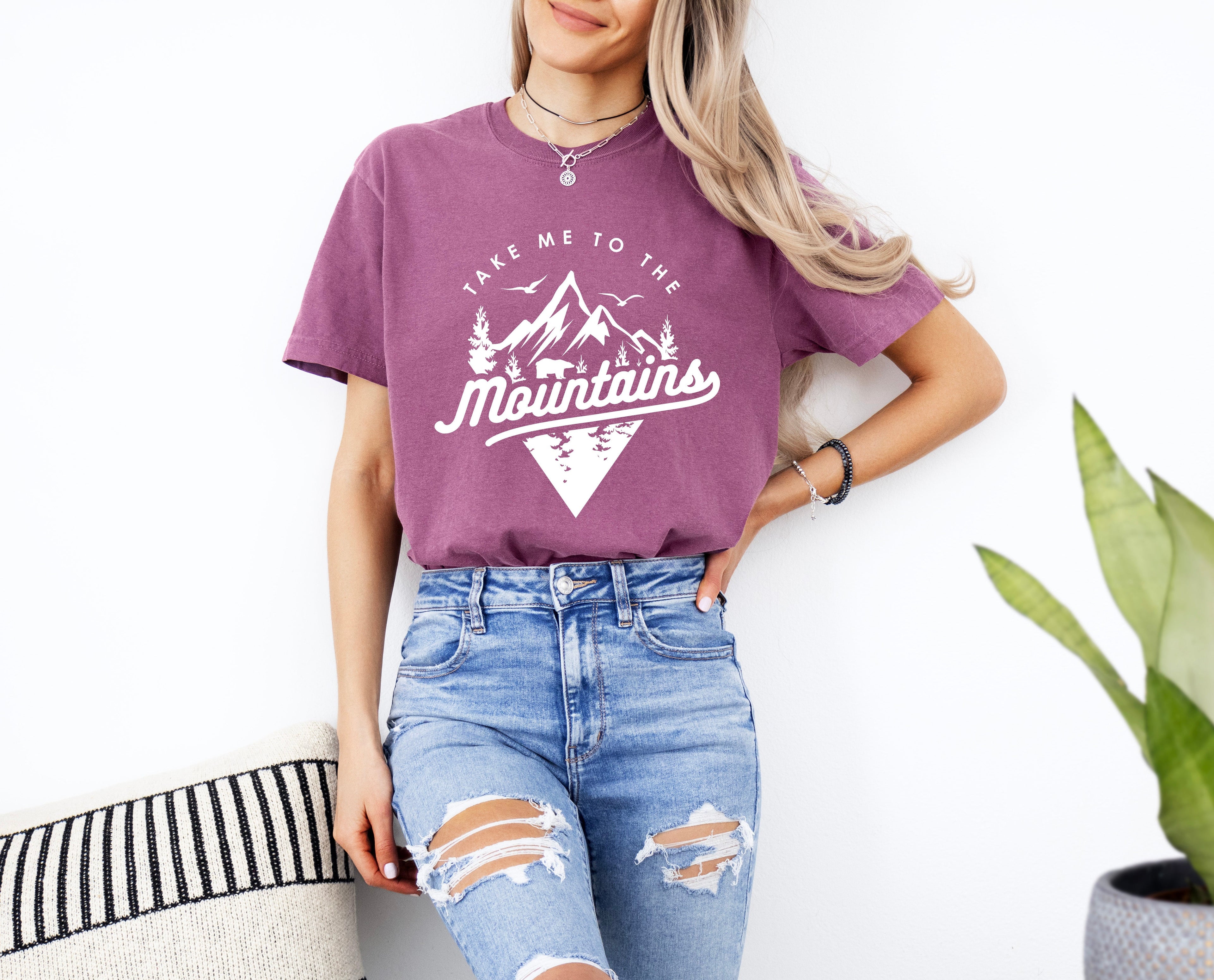 Take me to mountains Camping Hiking Comfort Colors T Shirt (Triangle)