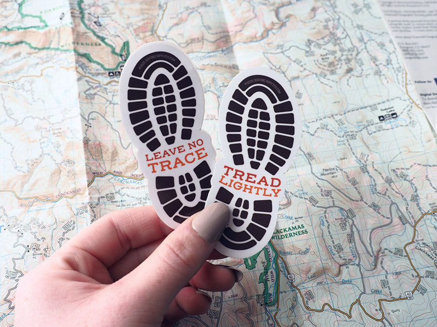 Leave No Trace Hiking Boot Print Sticker