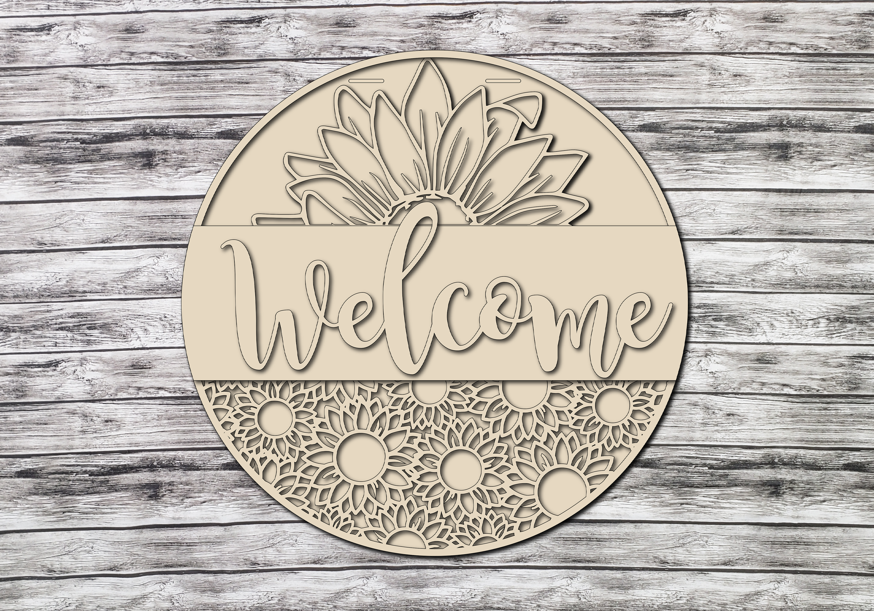 Welcome Sunflower Door Hanger Unfinished Kit