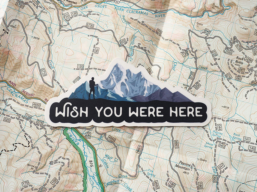 Wish You Were Here Mountain Sticker