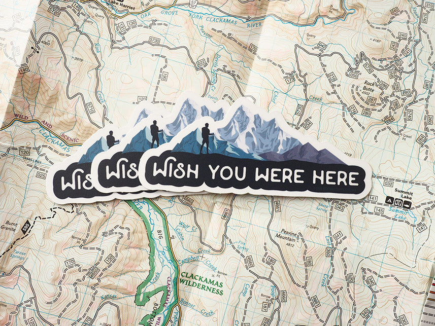 Wish You Were Here Mountain Sticker
