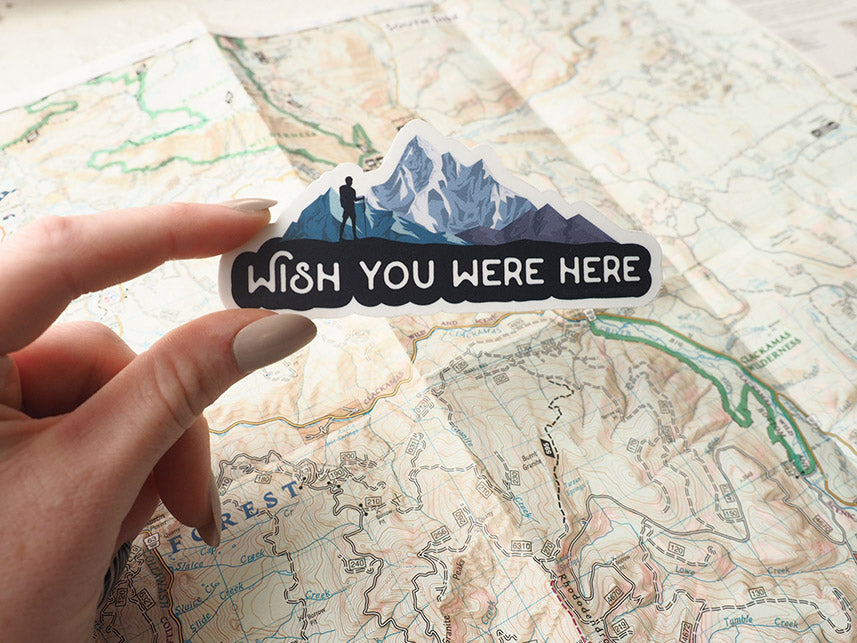 Wish You Were Here Mountain Sticker