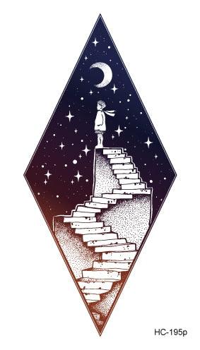Black Temporary Waterproof Tattoo Sticker Mountains Tree Body Decoration Elegant Stylish Design