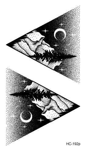 Black Temporary Waterproof Tattoo Sticker Mountains Tree Body Decoration Elegant Stylish Design