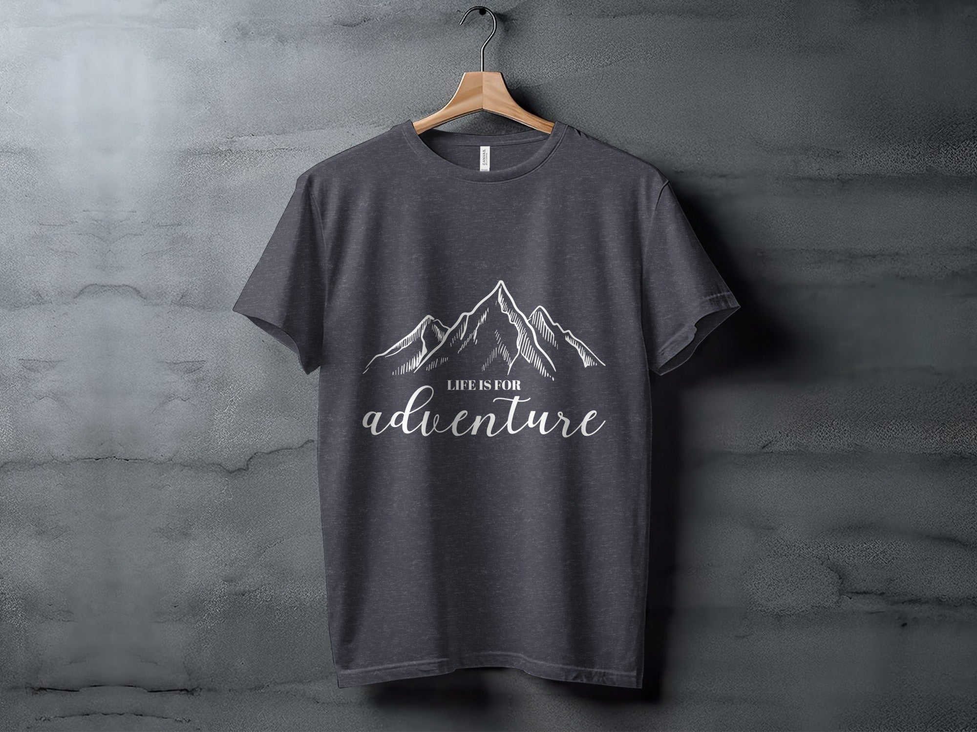 Life Is For Adventure Mountains Graphic Illustration T-Shirt