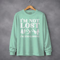I'm Not Lost I'm Exploring Mountain Print Long Sleeve T-Shirt