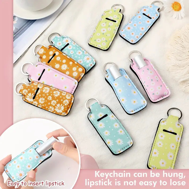 Floral Chapstick Keyring – 4” – Assorted Designs