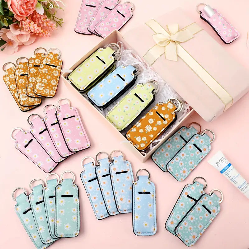 Floral Chapstick Keyring – 4” – Assorted Designs
