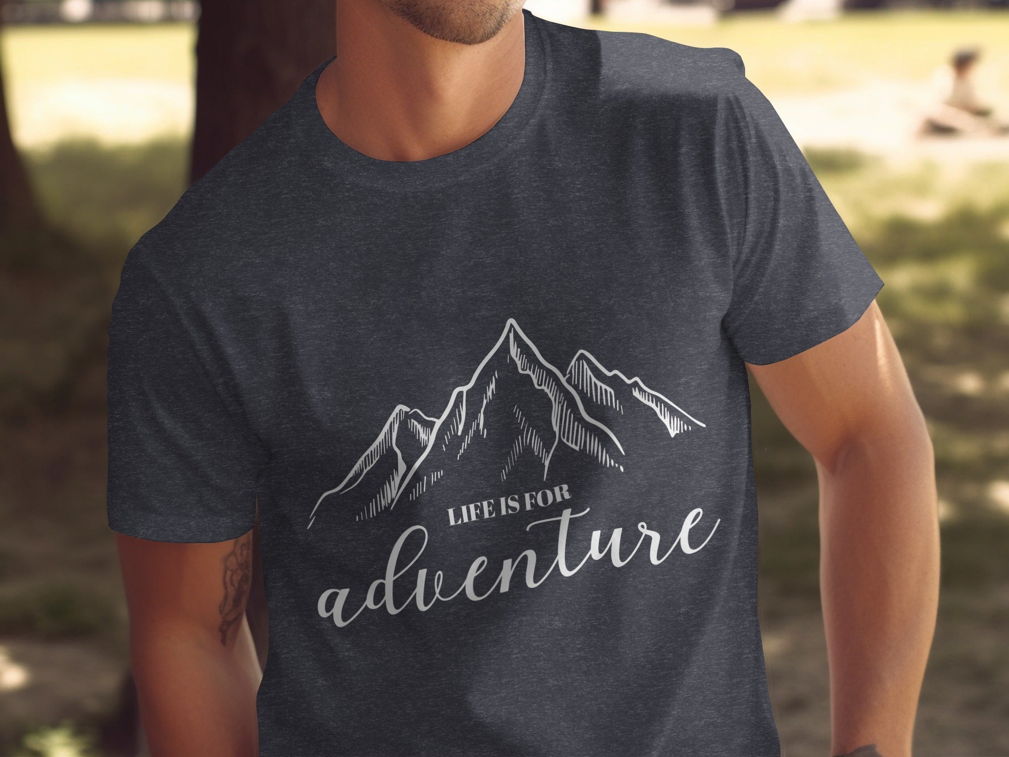 Life Is For Adventure Mountains Graphic Illustration T-Shirt