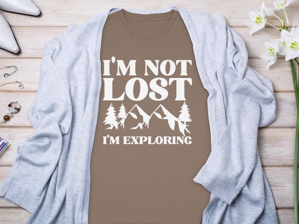 I'm Not Lost I'm Exploring Mountain Print Long Sleeve T-Shirt