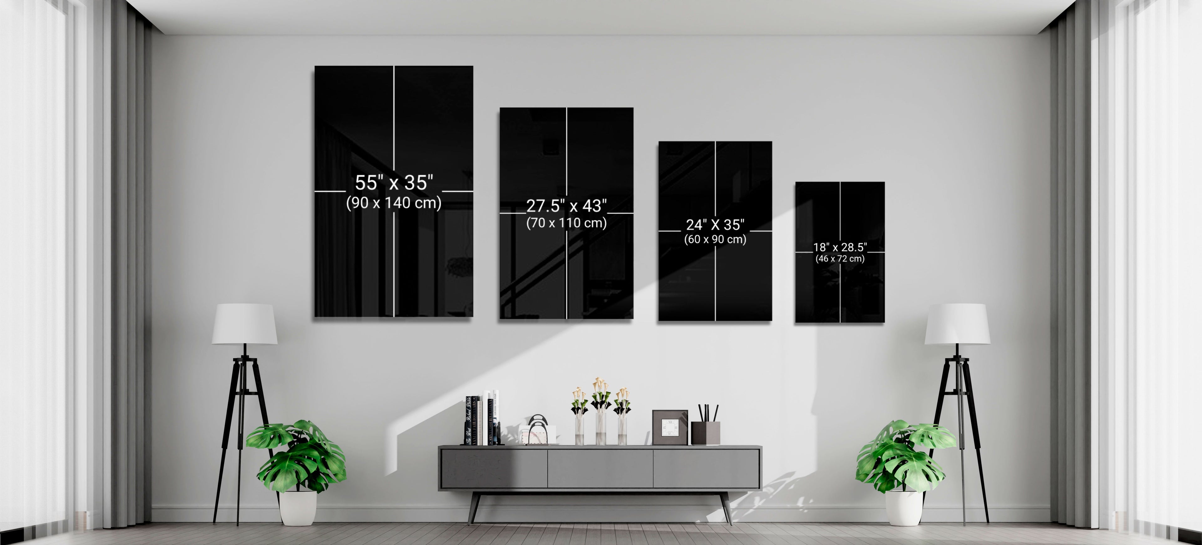 Lake and Mountain Landscape Glass Wall Art