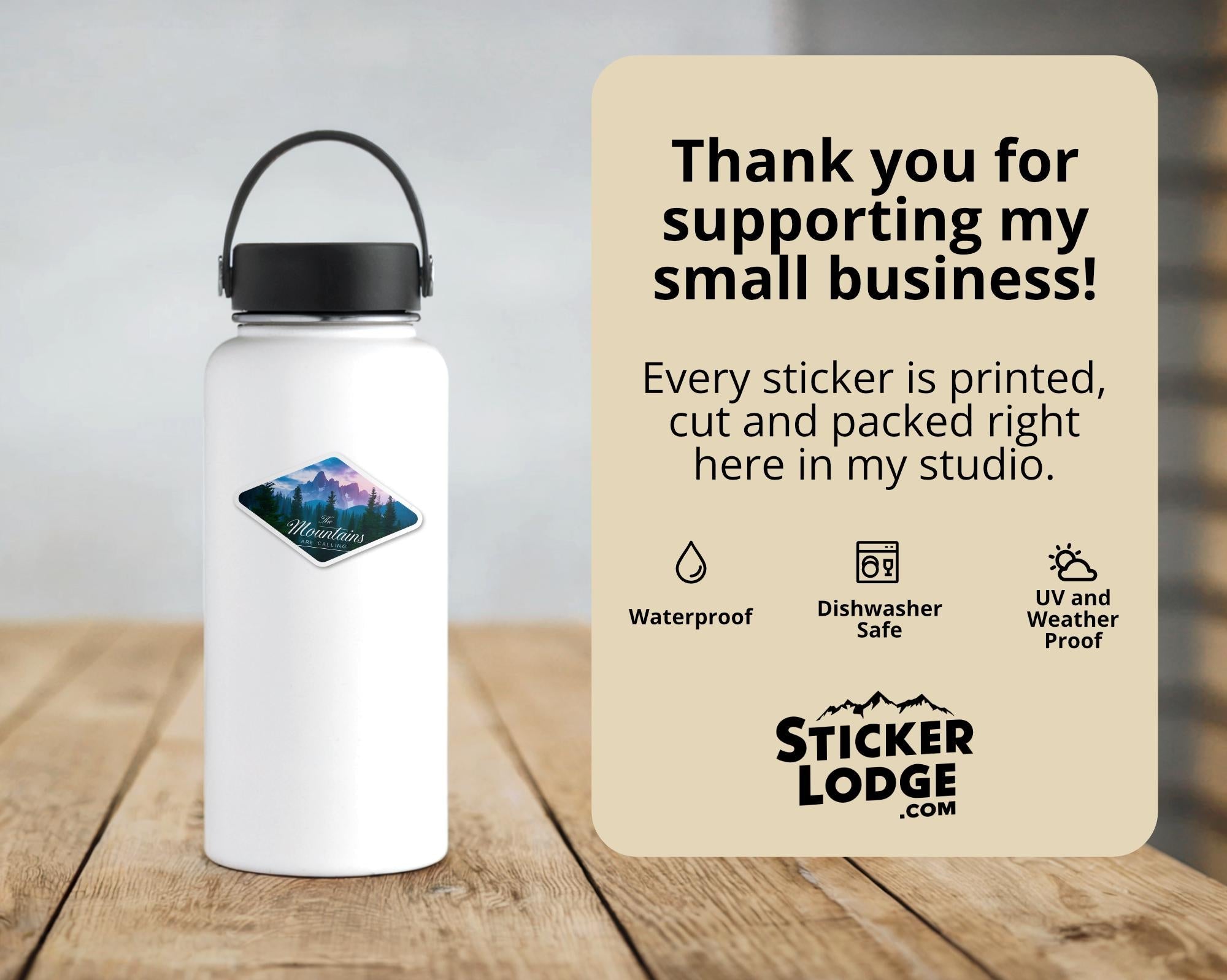 The Mountains Are Calling Vinyl Sticker