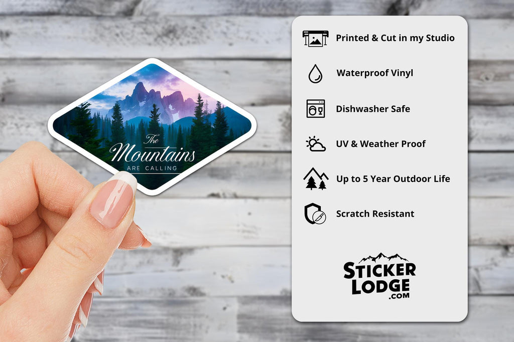 The Mountains Are Calling Vinyl Sticker