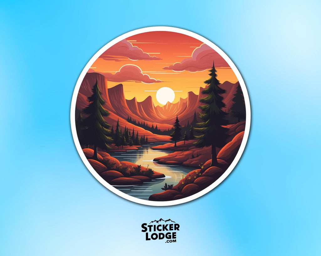 Sunset Mountains Vinyl Sticker