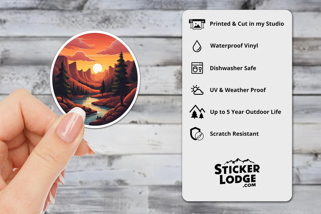 Sunset Mountains Vinyl Sticker
