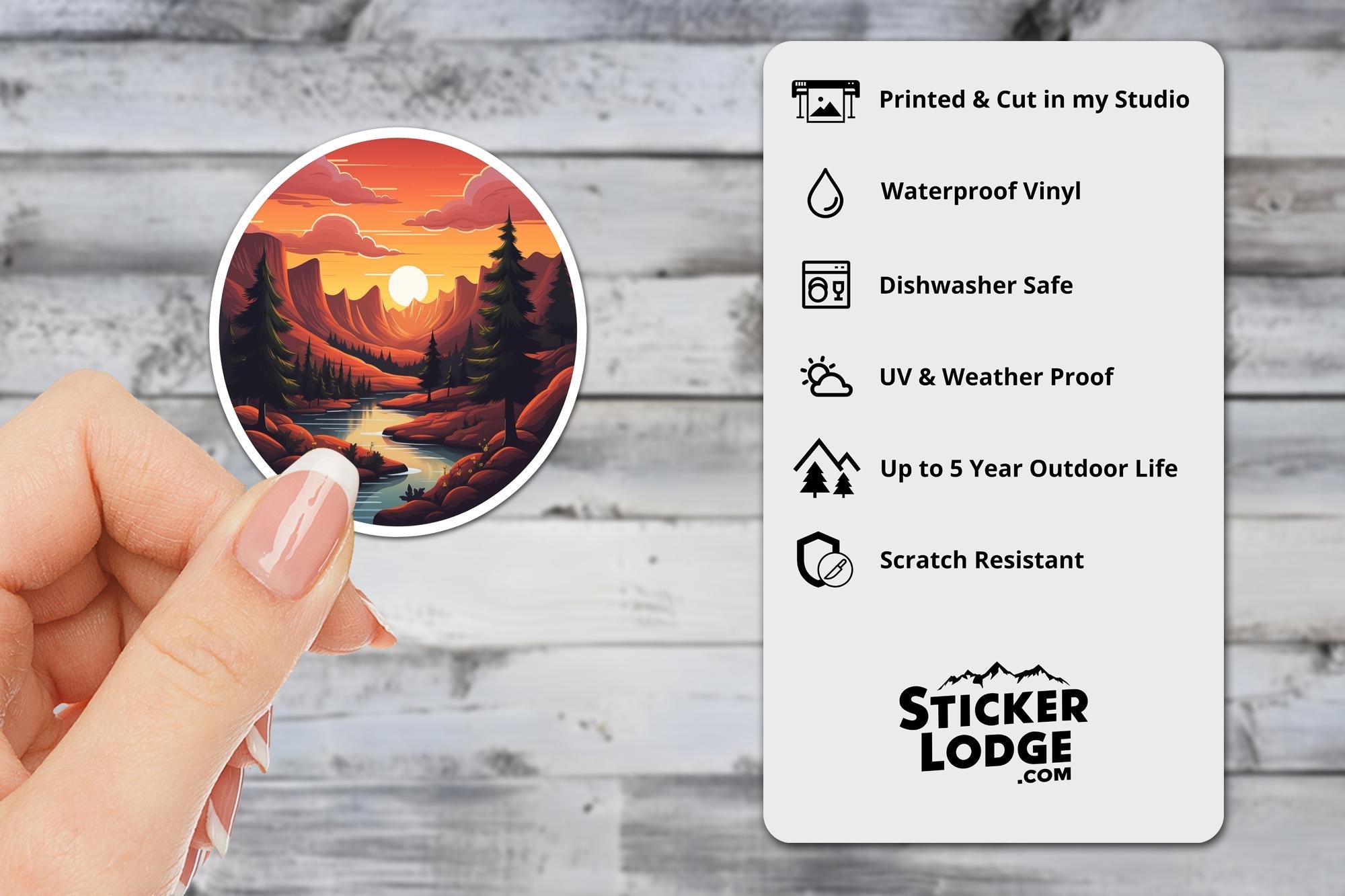 Sunset Mountains Vinyl Sticker