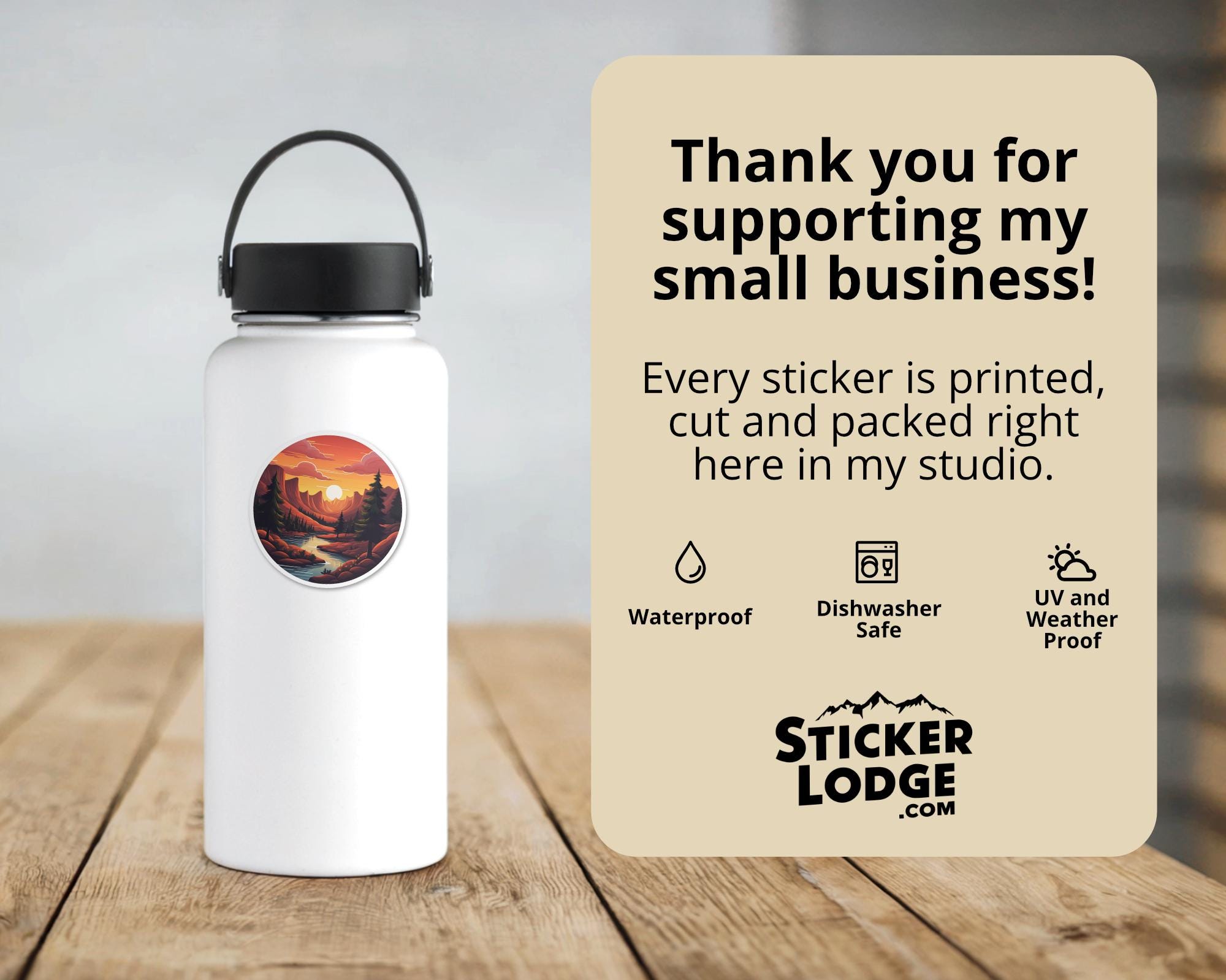 Sunset Mountains Vinyl Sticker