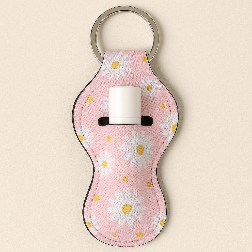 Floral Chapstick Keyring – 4” – Assorted Designs