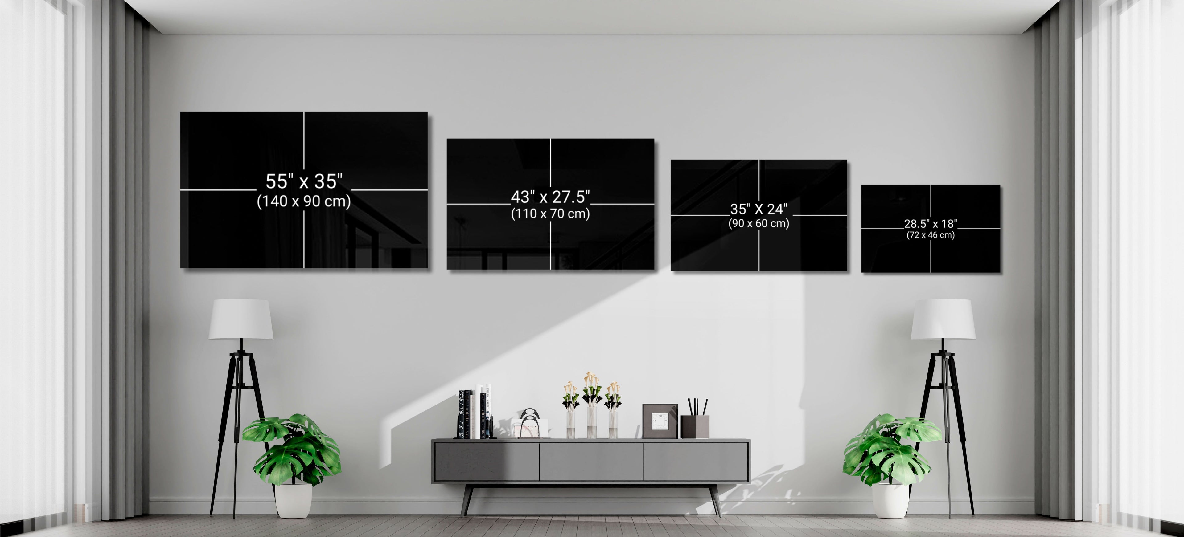 Lake and Mountain Landscape Glass Wall Art